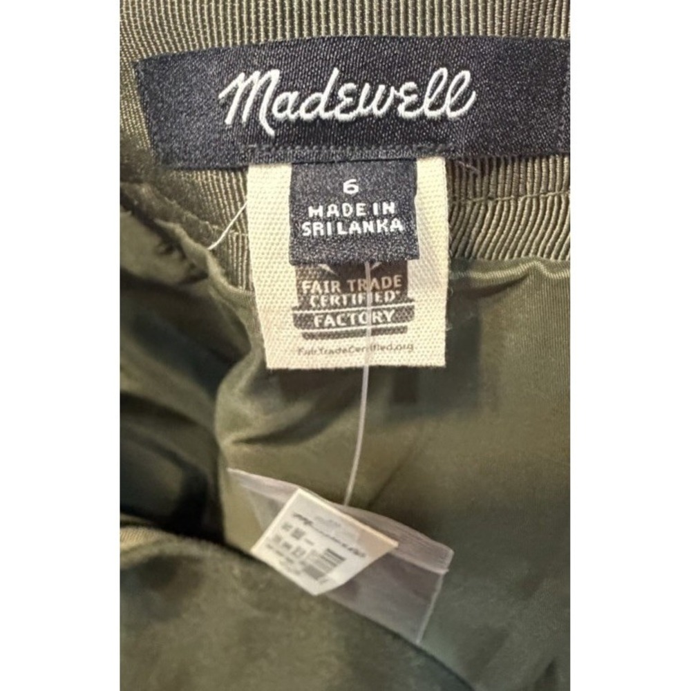 Madewell Green Mini Skirt Wool Blend NWT Size 6 Utility Pockets Preppy - Picture 3 of 4